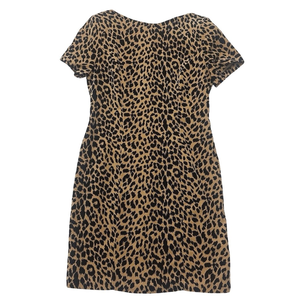Vintage Women's Leopard Print Sheath Dress Size 6 90s Made in USA